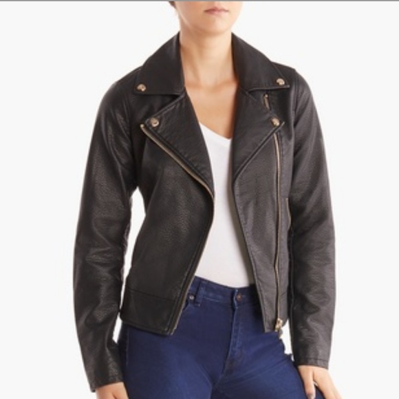 steve madden black leather jacket